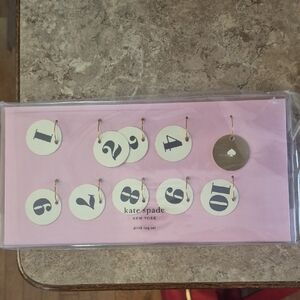 kate spade Numbered Gold and Cream Drink Tags